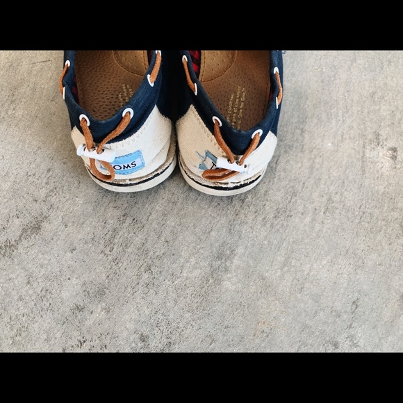 Blue TOMS with leather drawstring - Picture 4 of 4